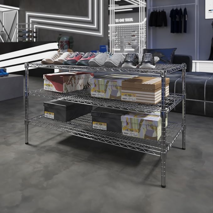 24" Deep x 48" Wide x 27" Height Wire Shelving Kit | 3-Tier | NSF Commercial - Image 2