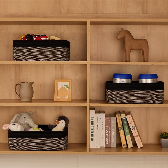 Large Shallow Organizing Baskets 15x11x5.1 Inches - Image 3