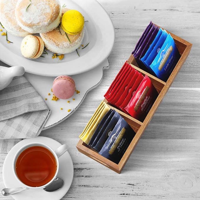 DRASTAR Tea Bag Organizer, Acacia Tea Bag Holder, Tea Storage Containers - Image 6