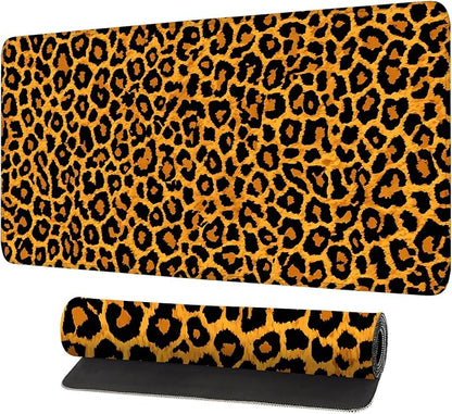Leopard Print Mouse Pad – Large Extended Desk Mat 31.5 x 11.8 in– Bold Cheetah by LEIWEIHOPE