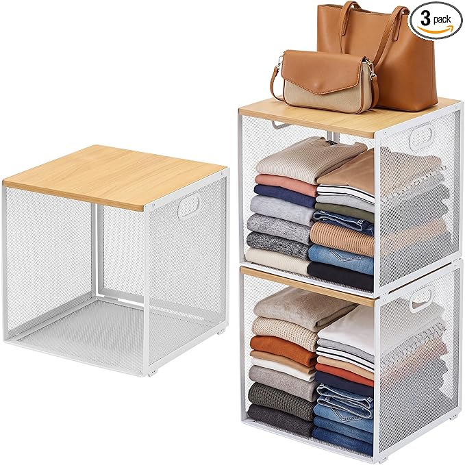 AceOrbit 3 Pcs Widened Stackable Closet Organizer and Storage by Unknown