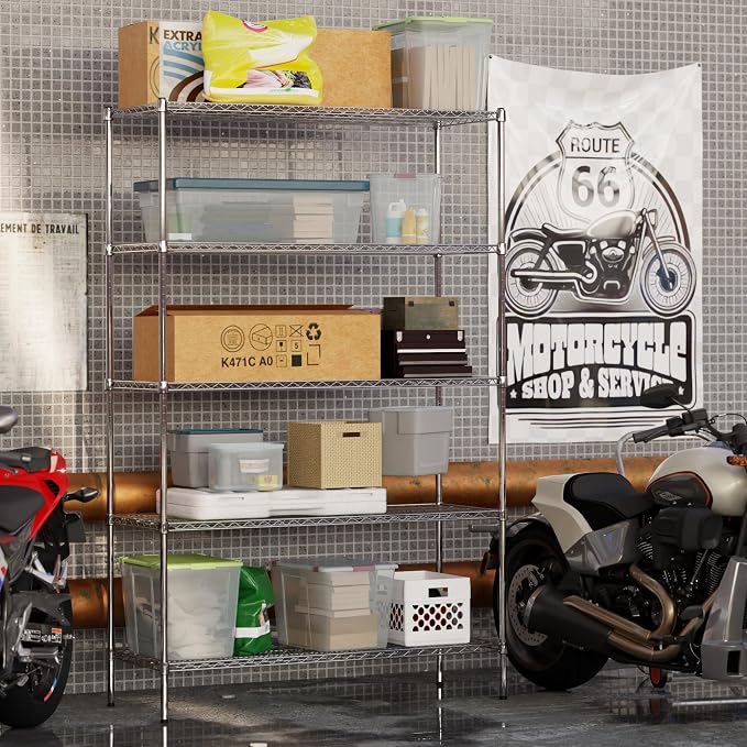 21" Deep x 54" Wide x 86" Height Wire Shelving Kit | 5-Tier | NSF Commercial - Image 6