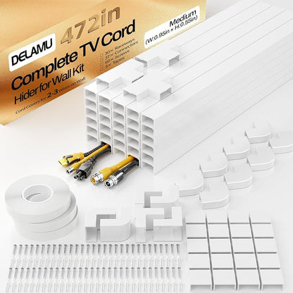 Delamu TV Cord Hider Wall, 472in Cable Hider, Cord Covers by DELAMU
