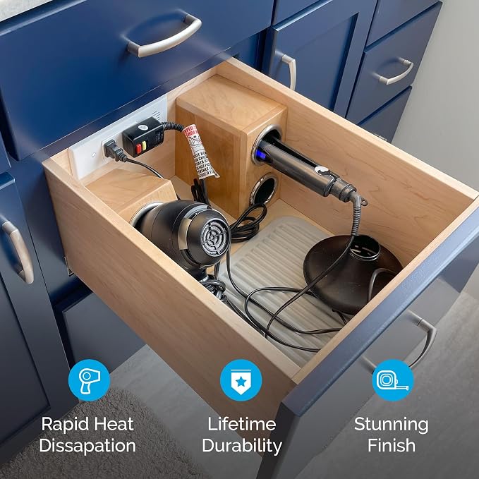 Docking Drawer 2.0" Canister for Hot Tools, Hair Dryer, Curling Iron, and Flat - Image 4
