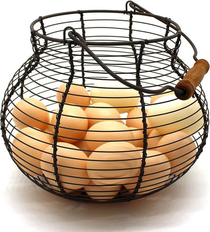 CVHOMEDECO. Antique Wire Egg Basket by CVHOMEDECO