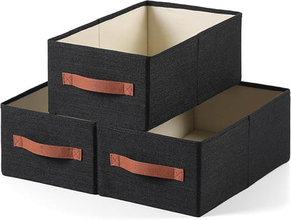 linen closet organizers and storage, 3 Pack Large Storage Baskets, Clothing by Unknown