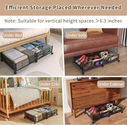 Under Bed Storage with Wheels, 31.5in / 35L Large Rolling Underbed Storage - Image 6