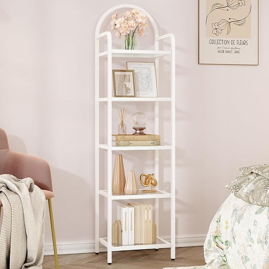 Hzuaneri Bookcase Bookshelf, Tempered Glass Bookshelves | Slim Shelving Unit by Hzuaneri