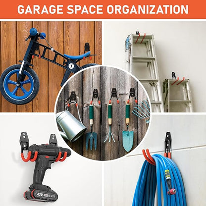 Garage Hooks with Anti-Slip Coating, Heavy Duty Wall Mount Storage Hooks - Image 3