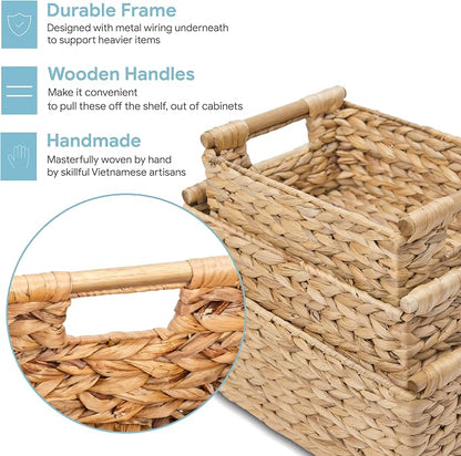 VATIMA Hyacinth Wicker Basket Set 3 size - Image 2