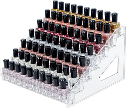 7-Tier Clear Acrylic Nail Polish Storage, Holds 56-112 Bottles, Sunglasses by DTXIAQIAO