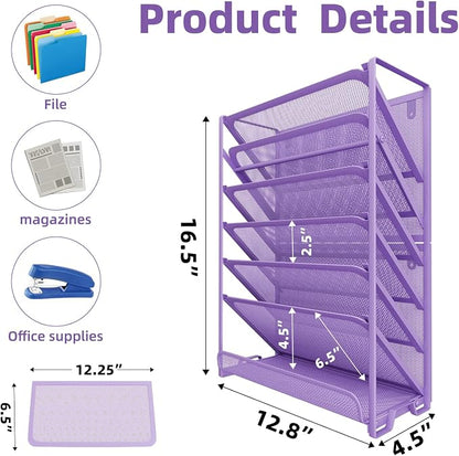 Simple Trending Wall File Organizer, Mesh 7-Tier Vertical Hanging File Holder - Image 7