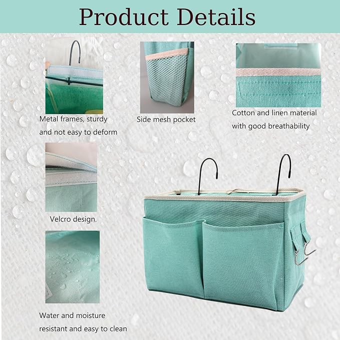 2-Pack Bedside Caddy Bedside Hanging Storage Basket Multi-Function Organizer - Image 4