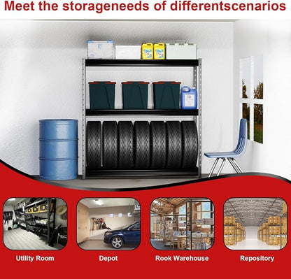 The Atlas 72" H Metal Garage Shelving Unit, 3-Tier Heavy Duty Storage Shelves - Image 7