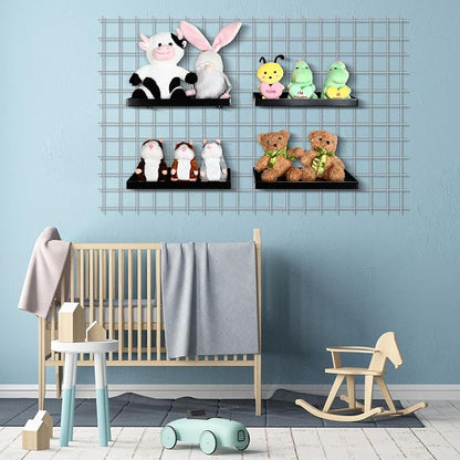 Coume 4 Pcs Grid Panel Display Shelf 11.8 x 7.87 Inch Metal Display Rack - Image 5