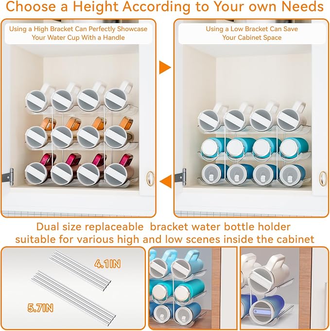 Yieach 3 Tier Stackable Water Bottle Organizer - Image 3