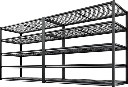 REIBII 55.2'' W x 78.2'' H x 26'' D, 5-Tier Metal Garage Shelving Units by REIBII