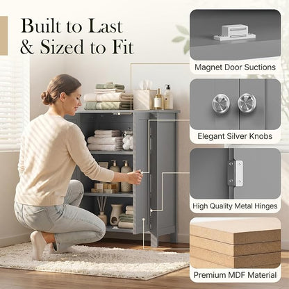 SUPER DEAL Modern Bathroom Floor Storage Cabinet - Image 5