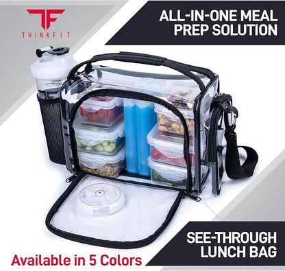 ThinkFit Clear Lunch Bag with 6 Meal Prep Containers - Image 3