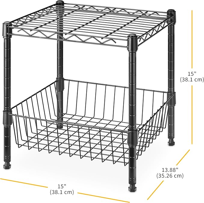Whitmor 2 Tier Metal Storage Shelves, Heavy Duty Shelf - Image 3