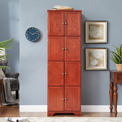 72" Tall Farmhouse Storage Cabinet, 4 Tier Kitchen Pantry Cabinet - Image 6