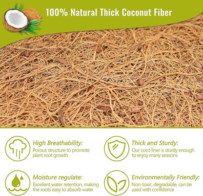 6 Pack 14 Inch Hanging Basket Coco Liners Replacement, 100% Natural Round - Image 3