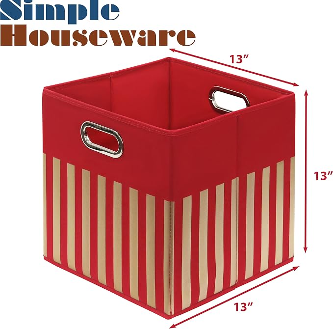 Simple Houseware 13-Inch Collapsible Fabric Cube Storage Bin - Image 3