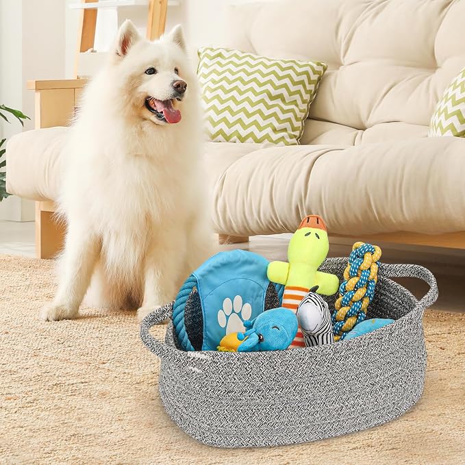 Small Woven Cotton Rope Basket Cute Baby Gift Baskets Empty Decorative Storage - Image 3