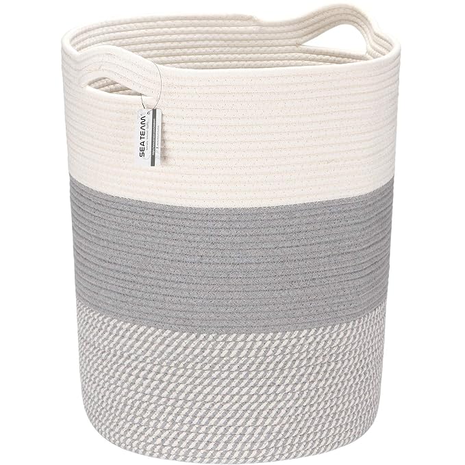 Sea Team Large Size Cotton Rope Woven Storage Basket by SeaTeam