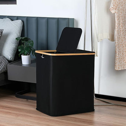 efluky Laundry Hamper with Lid, Double Laundry Hamper with 2 Removable Bags - Image 7