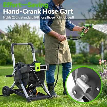Upgrade Garden Hose Reel Cart, Holds 200 Feet of 5/8-Inch Hose, Hose Reel Cart - Image 7