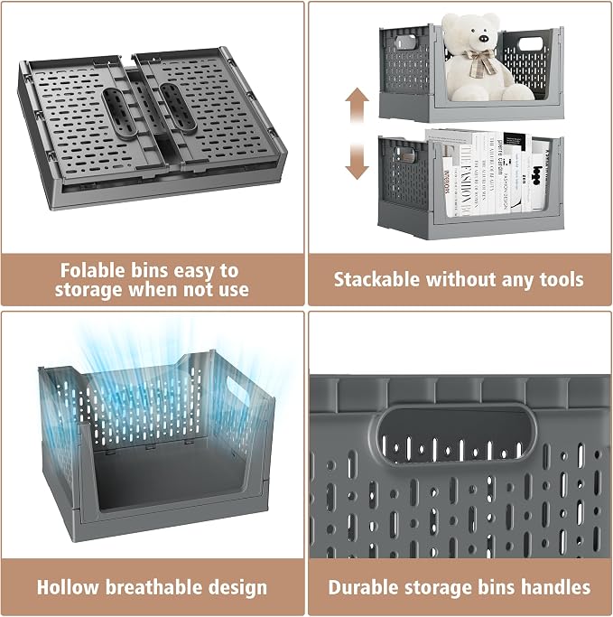 Stackable Storage Bins, Foldable Closet Organizers and Storage Bins Box - Image 8