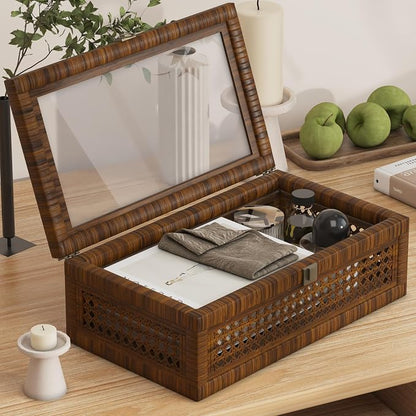 Rattan Decorative Box, Boho Display Boxes - Image 8