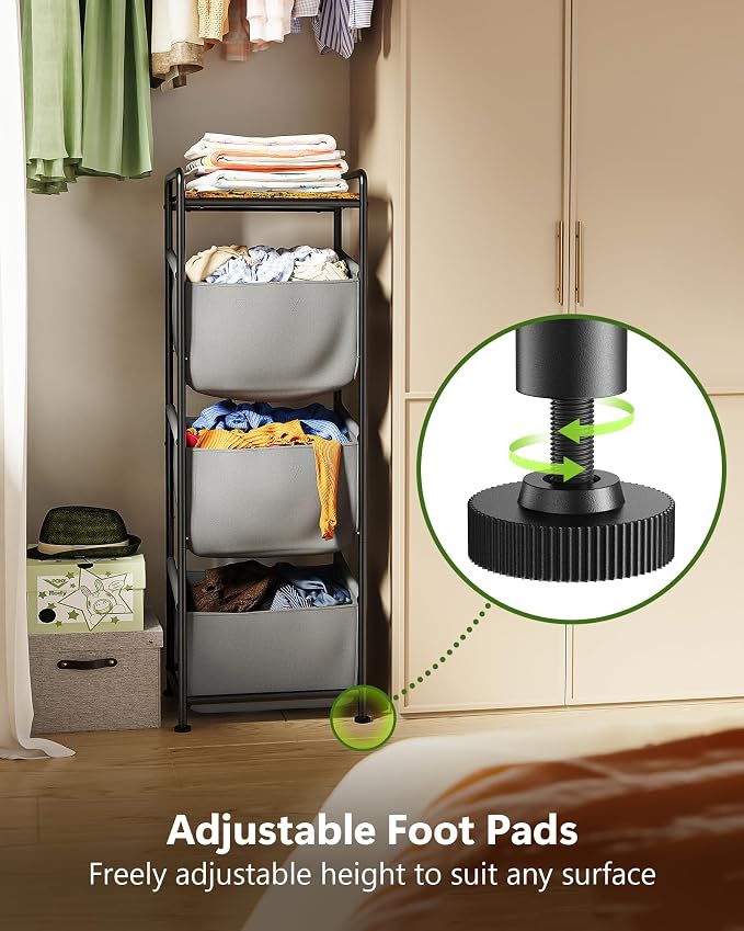 3 Section Laundry Sorter with Removable Bags, 120L Vertical Laundry Hamper with - Image 6