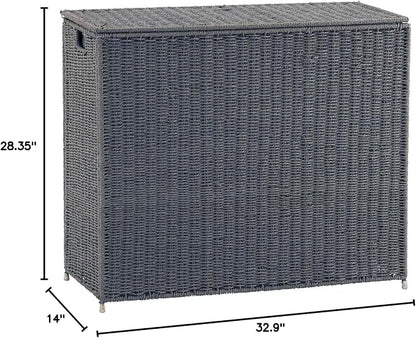 Household Essentials 3‑Compartment Seagrass Laundry Sorter Wicker Hamper - Image 8
