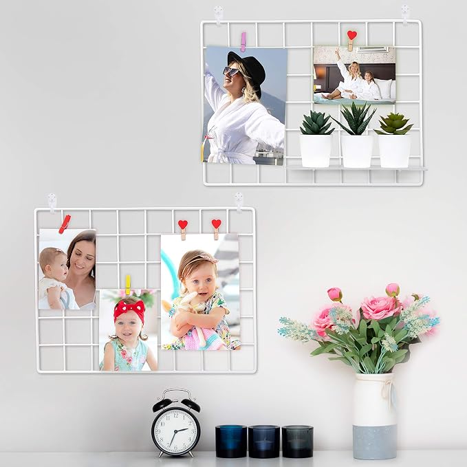2 Pack Wire Wall Grid Panel | Photos & Pictures Display Grid Wall Panels | White by Odoxia