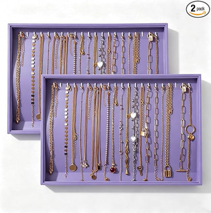 Large Velvet Jewelry Tray 2 Pack Stackable Jewelry Display Drawer Inserts Trays by Unknown