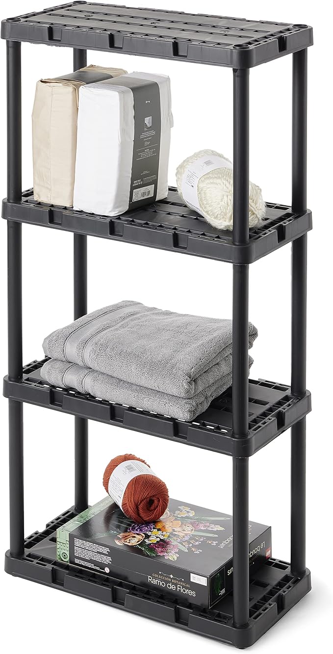 Gracious Living 2 Pack Light Duty Storage Shelves, Knect-A-Shelf 4-Shelf - Image 7
