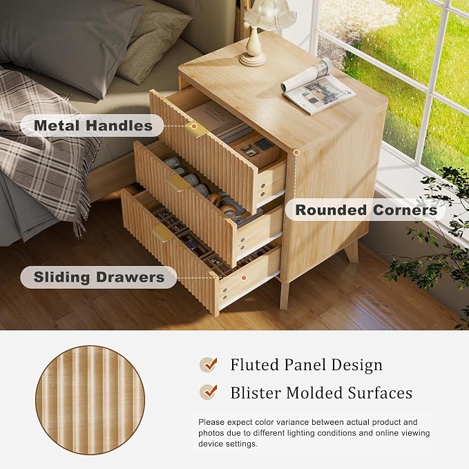 LYNCOHOME Fluted Night Stand - Image 4