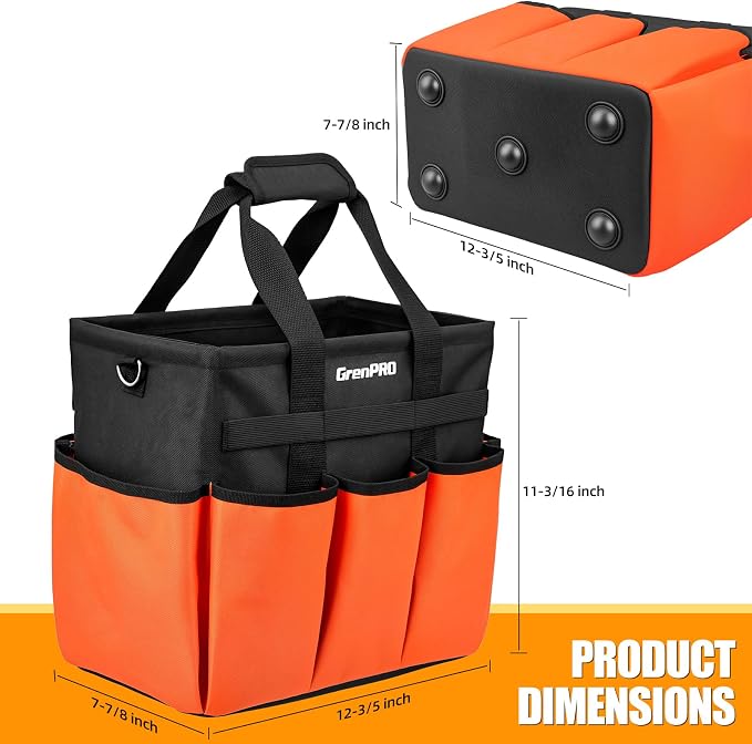 GRENPRO Garden Tool Bag Organizer, Heavy Duty Gardening Tote Toolbox - Image 3
