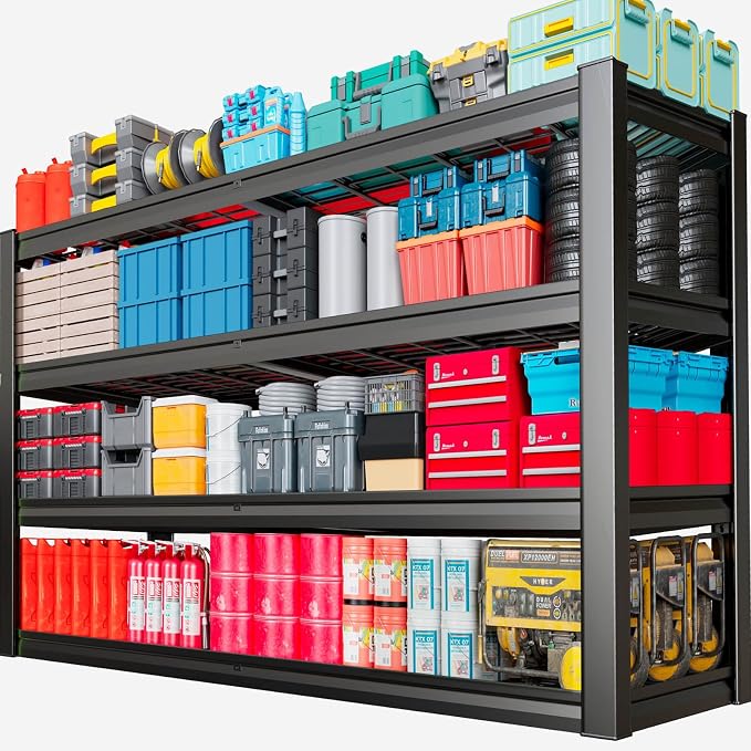 68" Wide Heavy Duty Garage Shelving Units, 4-Tier Deep Storage Shelves by SKZNSA