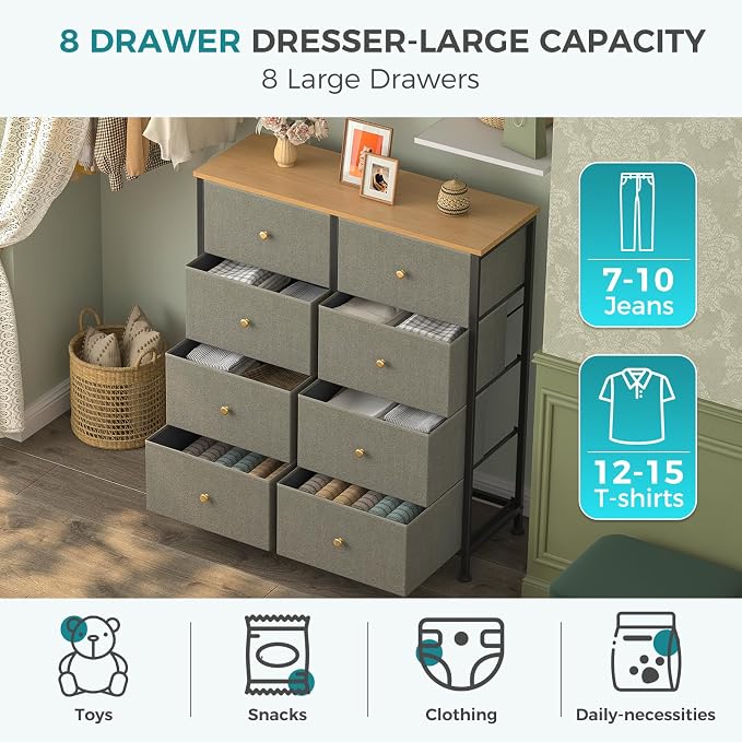 OLIXIS 8 Drawer Storage Dresser - Image 4