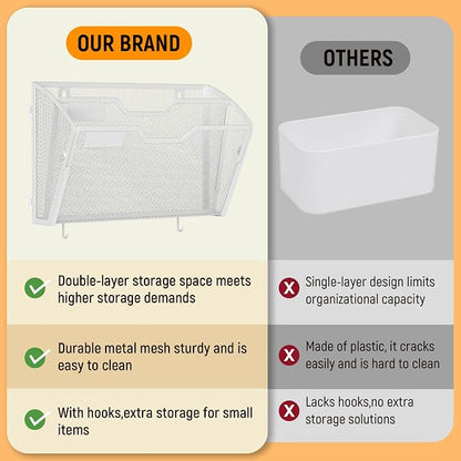 Docnest 3 Pack 2 Tier Mesh Wall File Holders - Image 3