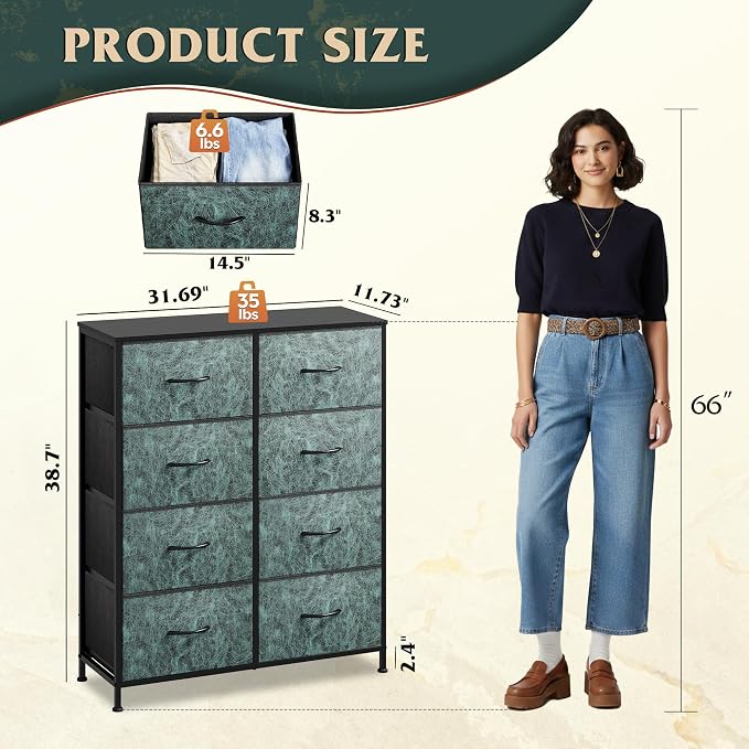WLIVE Fabric Dresser for Bedroom, Tall Dresser - Image 3