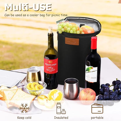 Tirrinia 2 Bottle Leakproof Insulated Wine Tote Carrier Bag - Image 5