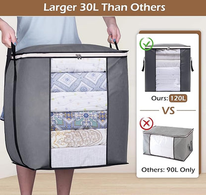 SLEEPING LAMB 120L Oversized Blanket Storage Bags Sturdy Fabric Clothes Storage - Image 2
