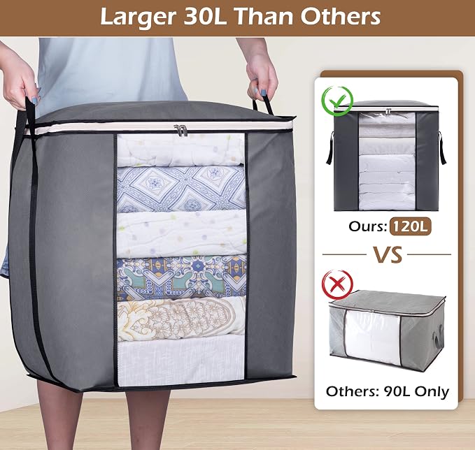 SLEEPING LAMB 120L Extra Large Blanket Storage Bags Breathable Clothes Storage - Image 2