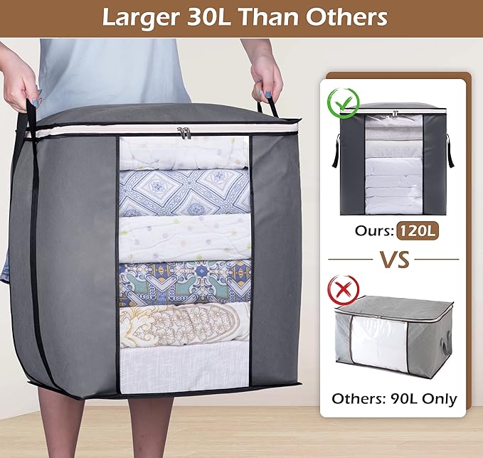 SLEEPING LAMB 120L Extra Large Blanket Storage Bags Breathable Clothes Storage - Image 2