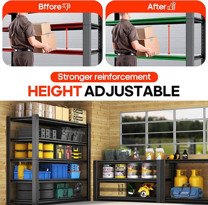 Heavy Duty 5-Tier Garage Storage Shelving Unit, Boltless Metal Rack - Image 5