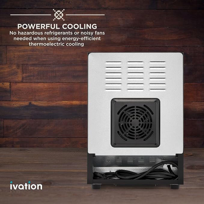 Ivation Premium Stainless Steel 6 Bottle Horizontal Thermoelectric Wine - Image 6